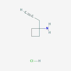 molecular formula C7H12ClN B2864085 1-(Prop-2-yn-1-yl)cyclobutan-1-amine hydrochloride CAS No. 2137883-71-5