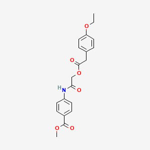 molecular formula C20H21NO6 B2864102 Methyl 4-[({[(4-ethoxyphenyl)acetyl]oxy}acetyl)amino]benzoate CAS No. 1327385-45-4