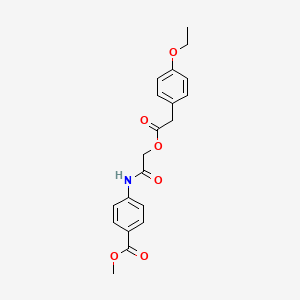 molecular formula C20H21NO6 B2864102 4-[({[(4-乙氧基苯基)乙酰]氧基}乙酰)氨基]苯甲酸甲酯 CAS No. 1327385-45-4