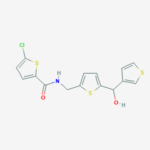 B2864113 5-chloro-N-((5-(hydroxy(thiophen-3-yl)methyl)thiophen-2-yl)methyl)thiophene-2-carboxamide CAS No. 1797142-58-5
