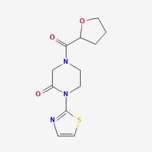 molecular formula C12H15N3O3S B2864118 4-(oxolane-2-carbonyl)-1-(1,3-thiazol-2-yl)piperazin-2-one CAS No. 2320444-85-5