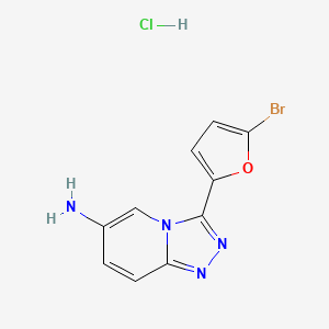 molecular formula C10H8BrClN4O B2864121 3-(5-Bromofuran-2-yl)-[1,2,4]triazolo[4,3-a]pyridin-6-amine;hydrochloride CAS No. 2503208-16-8