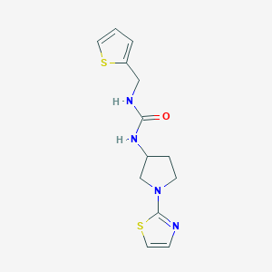 molecular formula C13H16N4OS2 B2864123 1-(1-(噻唑-2-基)吡咯烷-3-基)-3-(噻吩-2-基甲基)脲 CAS No. 1795443-70-7