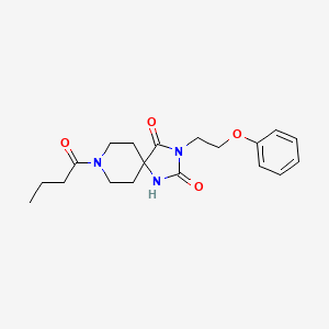 molecular formula C19H25N3O4 B2864129 8-丁酰基-3-(2-苯氧基乙基)-1,3,8-三氮杂螺[4.5]癸烷-2,4-二酮 CAS No. 1021101-11-0