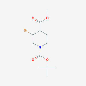 molecular formula C12H18BrNO4 B2864142 1-O-叔丁基 4-O-甲基 5-溴-3,4-二氢-2H-吡啶-1,4-二甲酸酯 CAS No. 2155855-84-6