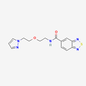 molecular formula C14H15N5O2S B2864144 N-(2-(2-(1H-吡唑-1-基)乙氧基)乙基)苯并[c][1,2,5]噻二唑-5-甲酰胺 CAS No. 2034301-35-2