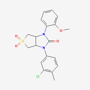 molecular formula C19H19ClN2O4S B2864168 1-(3-氯-4-甲基苯基)-3-(2-甲氧基苯基)四氢-1H-噻吩并[3,4-d]咪唑-2(3H)-酮 5,5-二氧化物 CAS No. 878425-70-8