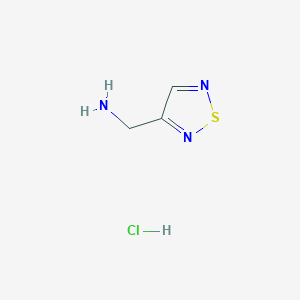 molecular formula C3H6ClN3S B2864169 1,2,5-Thiadiazol-3-ylmethanamine hydrochloride CAS No. 1803600-90-9