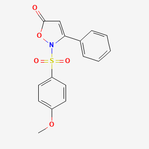 molecular formula C16H13NO5S B2864174 2-[(4-methoxyphenyl)sulfonyl]-3-phenyl-5(2H)-isoxazolone CAS No. 303987-11-3