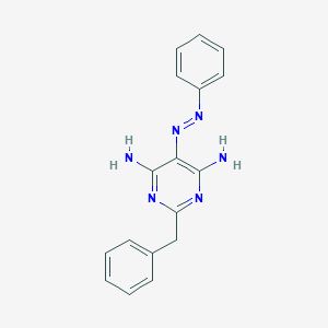molecular formula C17H16N6 B286418 6-Amino-2-benzyl-5-(phenyldiazenyl)-4-pyrimidinylamine 
