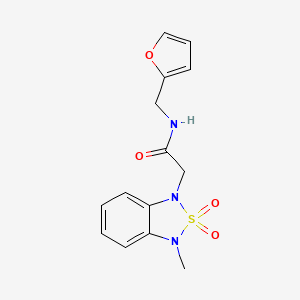 molecular formula C14H15N3O4S B2864182 N-(呋喃-2-基甲基)-2-(3-甲基-2,2-二氧化苯并[c][1,2,5]噻二唑-1(3H)-基)乙酰胺 CAS No. 2034263-51-7