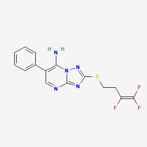 molecular formula C15H12F3N5S B2864194 6-苯基-2-[(3,4,4-三氟-3-丁烯基)硫代][1,2,4]三唑并[1,5-a]嘧啶-7-胺 CAS No. 338777-19-8