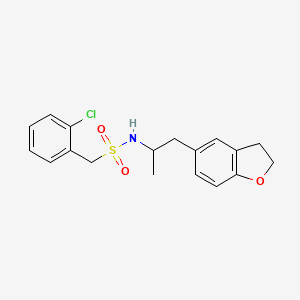 molecular formula C18H20ClNO3S B2864196 1-(2-chlorophenyl)-N-(1-(2,3-dihydrobenzofuran-5-yl)propan-2-yl)methanesulfonamide CAS No. 2034541-69-8