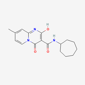 molecular formula C17H21N3O3 B2864204 N-cycloheptyl-2-hydroxy-8-methyl-4-oxo-4H-pyrido[1,2-a]pyrimidine-3-carboxamide CAS No. 886896-56-6