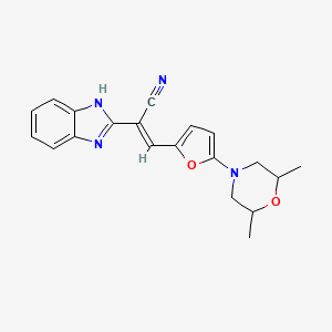 B2864207 (E)-2-(1H-benzo[d]imidazol-2-yl)-3-(5-(2,6-dimethylmorpholino)furan-2-yl)acrylonitrile CAS No. 477535-49-2