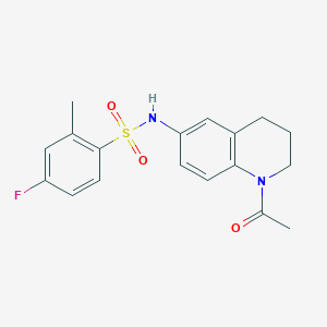 molecular formula C18H19FN2O3S B2864216 N-(1-乙酰基-1,2,3,4-四氢喹啉-6-基)-4-氟-2-甲基苯磺酰胺 CAS No. 1005293-10-6