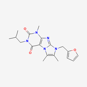 molecular formula C19H23N5O3 B2864218 8-(呋喃-2-基甲基)-3-异丁基-1,6,7-三甲基-1H-咪唑并[2,1-f]嘌呤-2,4(3H,8H)-二酮 CAS No. 896851-42-6