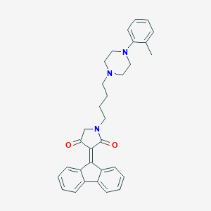 molecular formula C32H33N3O2 B286423 3-(9H-fluoren-9-ylidene)-1-{4-[4-(2-methylphenyl)-1-piperazinyl]butyl}-2,4-pyrrolidinedione 