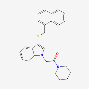molecular formula C26H26N2OS B2864234 2-(3-((萘-1-基甲基)硫代)-1H-吲哚-1-基)-1-(哌啶-1-基)乙酮 CAS No. 1171944-47-0