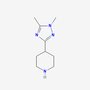 B2864240 4-(dimethyl-1H-1,2,4-triazol-3-yl)piperidine CAS No. 1368873-18-0