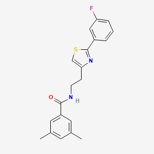 molecular formula C20H19FN2OS B2864248 N-{2-[2-(3-氟苯基)-1,3-噻唑-4-基]乙基}-3,5-二甲基苯甲酰胺 CAS No. 933230-69-4