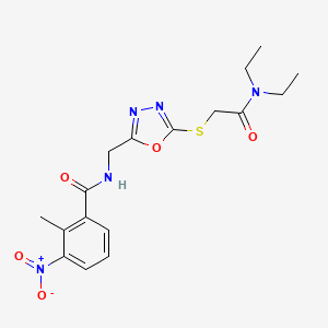 B2864252 N-((5-((2-(diethylamino)-2-oxoethyl)thio)-1,3,4-oxadiazol-2-yl)methyl)-2-methyl-3-nitrobenzamide CAS No. 904273-33-2