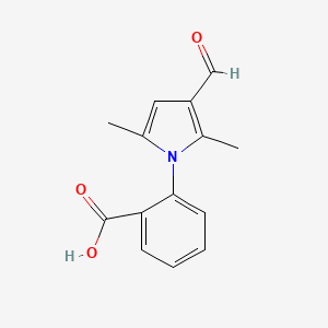 molecular formula C14H13NO3 B2864255 2-(3-甲酰-2,5-二甲基-1H-吡咯-1-基)苯甲酸 CAS No. 872136-88-4