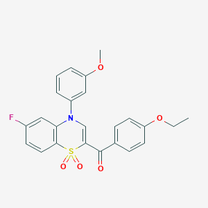 molecular formula C24H20FNO5S B2864268 (4-乙氧基苯基)[6-氟-4-(3-甲氧基苯基)-1,1-二氧化-4H-1,4-苯并噻嗪-2-基]甲苯酮 CAS No. 1114872-49-9