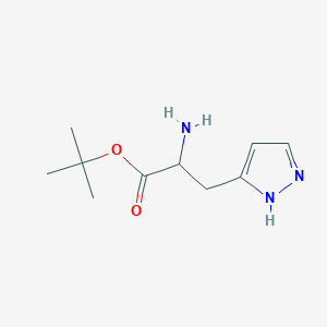 molecular formula C10H17N3O2 B2864272 Tert-butyl 2-amino-3-(1H-pyrazol-5-yl)propanoate CAS No. 2248259-87-0