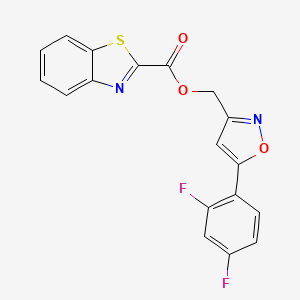 molecular formula C18H10F2N2O3S B2864281 (5-(2,4-Difluorophenyl)isoxazol-3-yl)methyl benzo[d]thiazole-2-carboxylate CAS No. 1203100-69-9