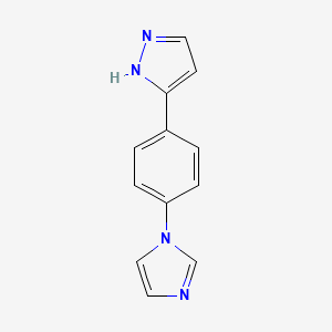 molecular formula C12H10N4 B2864282 5-[4-(1H-咪唑-1-基)苯基]-1H-吡唑 CAS No. 321385-58-4