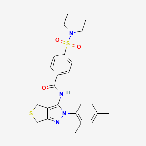molecular formula C24H28N4O3S2 B2864285 4-(diethylsulfamoyl)-N-[2-(2,4-dimethylphenyl)-4,6-dihydrothieno[3,4-c]pyrazol-3-yl]benzamide CAS No. 361172-47-6