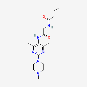 N-(2-((4,6-dimethyl-2-(4-methylpiperazin-1-yl)pyrimidin-5-yl)amino)-2-oxoethyl)butyramide