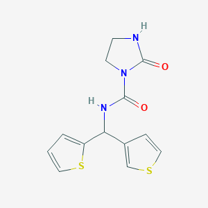 2-oxo-N-(thiophen-2-yl(thiophen-3-yl)methyl)imidazolidine-1-carboxamide