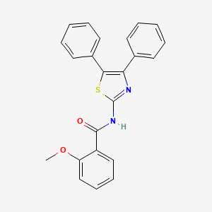 molecular formula C23H18N2O2S B2864354 (E)-N-(4,5-diphenylthiazol-2(3H)-ylidene)-2-methoxybenzamide CAS No. 313660-20-7