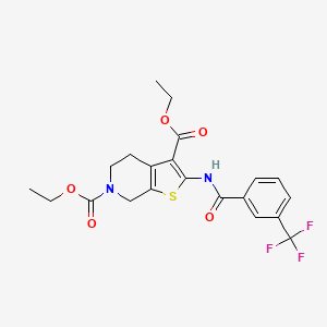 molecular formula C21H21F3N2O5S B2864363 diethyl 2-(3-(trifluoromethyl)benzamido)-4,5-dihydrothieno[2,3-c]pyridine-3,6(7H)-dicarboxylate CAS No. 864926-54-5