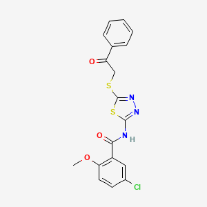 5-chloro-2-methoxy-N-(5-((2-oxo-2-phenylethyl)thio)-1,3,4-thiadiazol-2-yl)benzamide