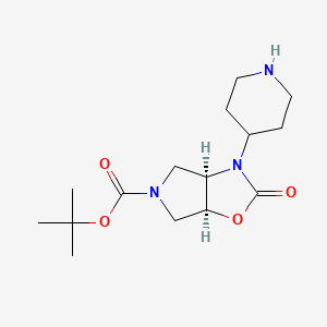 rac-tert-butyl (3aR,6aS)-2-oxo-3-(piperidin-4-yl)-hexahydro-2H-pyrrolo[3,4-d][1,3]oxazole-5-carboxylate