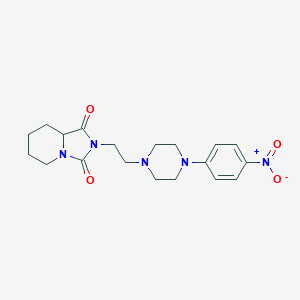 molecular formula C19H25N5O4 B286440 2-[2-(4-{4-nitrophenyl}-1-piperazinyl)ethyl]tetrahydroimidazo[1,5-a]pyridine-1,3(2H,5H)-dione 