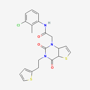 molecular formula C21H18ClN3O3S2 B2864411 N-(3-chloro-2-methylphenyl)-2-{2,4-dioxo-3-[2-(thiophen-2-yl)ethyl]-1H,2H,3H,4H-thieno[3,2-d]pyrimidin-1-yl}acetamide CAS No. 1260939-28-3