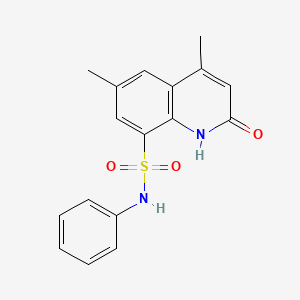 molecular formula C17H16N2O3S B2864424 4,6-Dimethyl-2-oxo-N-phenyl-1,2-dihydroquinoline-8-sulfonamide CAS No. 1269277-75-9