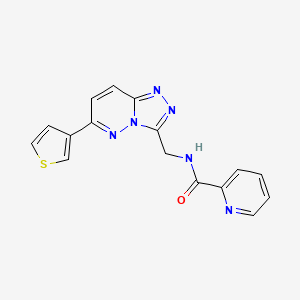 molecular formula C16H12N6OS B2864429 N-((6-(噻吩-3-基)-[1,2,4]三唑并[4,3-b]哒嗪-3-基)甲基)吡啶甲酰胺 CAS No. 1903426-02-7