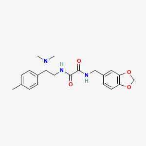 molecular formula C21H25N3O4 B2864432 N1-(苯并[d][1,3]二氧杂环-5-基甲基)-N2-(2-(二甲氨基)-2-(对甲苯基)乙基)草酰胺 CAS No. 941976-16-5