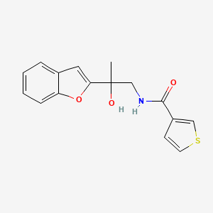 molecular formula C16H15NO3S B2864434 N-(2-(苯并呋喃-2-基)-2-羟基丙基)噻吩-3-甲酰胺 CAS No. 2034599-83-0