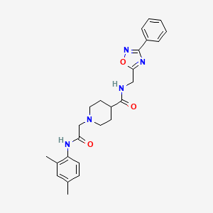 1-(2-((2,4-dimethylphenyl)amino)-2-oxoethyl)-N-((3-phenyl-1,2,4-oxadiazol-5-yl)methyl)piperidine-4-carboxamide