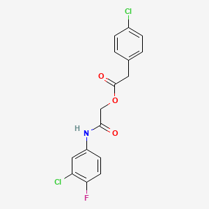 molecular formula C16H12Cl2FNO3 B2864454 [2-(3-Chloro-4-fluoroanilino)-2-oxoethyl] 2-(4-chlorophenyl)acetate CAS No. 899109-30-9