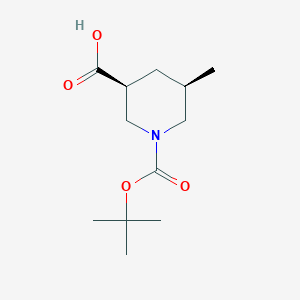 molecular formula C12H21NO4 B2864459 cis-1-(Tert-butoxycarbonyl)-5-methylpiperidine-3-carboxylic acid CAS No. 2307779-49-1