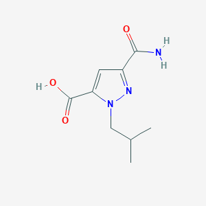 molecular formula C9H13N3O3 B2864467 5-Carbamoyl-2-(2-methylpropyl)pyrazole-3-carboxylic acid CAS No. 1946818-17-2