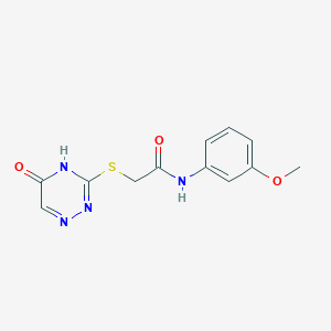 molecular formula C12H12N4O3S B2864473 N-(3-methoxyphenyl)-2-(5-oxo(4H-1,2,4-triazin-3-ylthio))acetamide CAS No. 857491-77-1