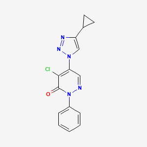 molecular formula C15H12ClN5O B2864492 4-chloro-5-(4-cyclopropyl-1H-1,2,3-triazol-1-yl)-2-phenyl-2,3-dihydropyridazin-3-one CAS No. 2379996-53-7
